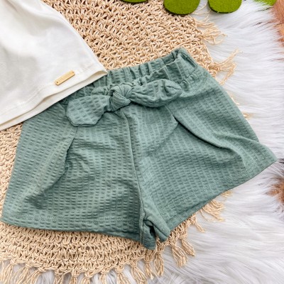 Conj. Batinha com Florzinhas e Short - Verde Conj. Batinha com Florzinhas e Short - Verde
